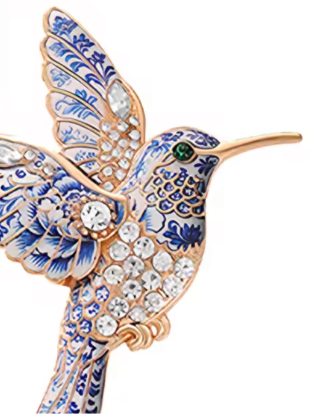 La dolce vita vintage Crystal & Enamel Hummingbird Brooch - Multicolor - Picture 3 of 3